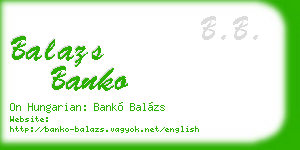 balazs banko business card