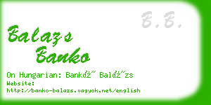 balazs banko business card